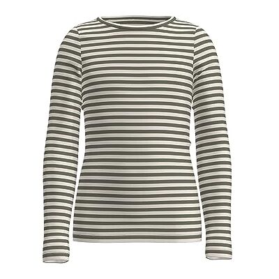 NAME IT Girl topp med långa ärmar smal, Djup ljusgrön/ränder: ränder, 98 NAME IT Girl topp med långa ärmar smal, Djup ljusgrön/ränder: ränder, 98