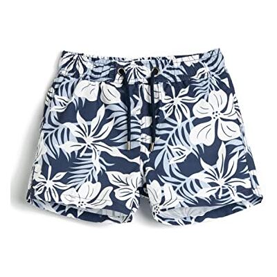Koton Boys's Shorts dragsko blommig tryckt badbyxor, Blå design (6 d7), 3-4 år Koton Boys's Shorts dragsko blommig tryckt badbyxor, Blå design (6 d7), 3-4 år