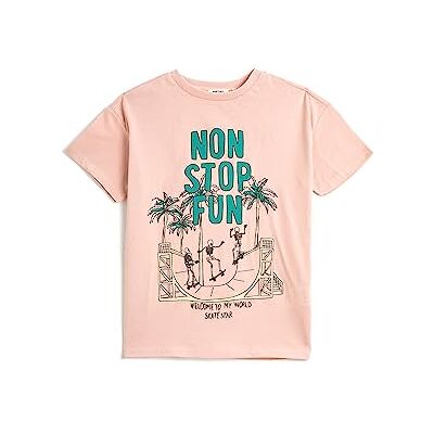 Koton Boys's kortärmad crew neck tryckt bomull T-shirt, Rosa (276), 4-5 Jahre Koton Boys's kortärmad crew neck tryckt bomull T-shirt, Rosa (276), 4-5 Jahre