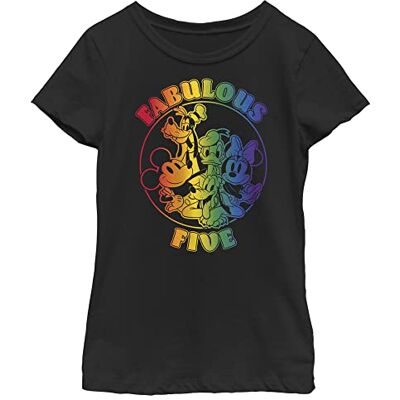 Disney Characters Prideful Five Girl's Solid Crew Tee, svart, X-Small, svart, XS Disney Characters Prideful Five Girl's Solid Crew Tee, svart, X-Small, svart, XS