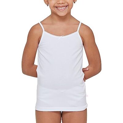 POMPEA Caraco Girl Ärmlös tröja för barn, Vit, 10-11 anni POMPEA Caraco Girl Ärmlös tröja för barn, Vit, 10-11 anni
