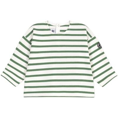 Petit Bateau baby-pojkar matros, Marshmallow/palmeraie, 6 månader Petit Bateau baby-pojkar matros, Marshmallow/palmeraie, 6 månader