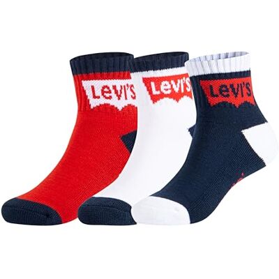 Levi's Kids Pojkar, Batwing Mid Cut 3pk lediga strumpor, klänning blues, 24 månader Levi's Kids Pojkar, Batwing Mid Cut 3pk lediga strumpor, klänning blues, 24 månader