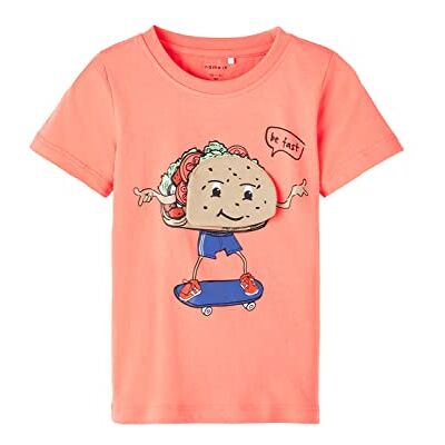 NAME IT Boy's NMMDONALD SS Top Box T-shirt, koral, 92, korall, 92 cm NAME IT Boy's NMMDONALD SS Top Box T-shirt, koral, 92, korall, 92 cm
