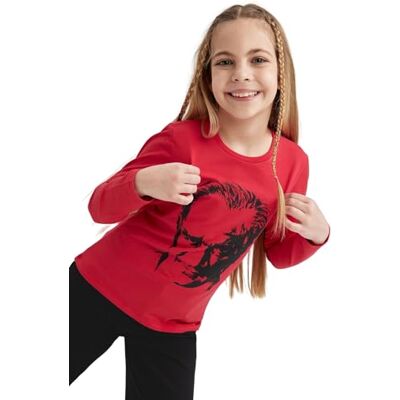DeFacto T-shirt för flickor, röd, 9-10 År DeFacto T-shirt för flickor, röd, 9-10 År