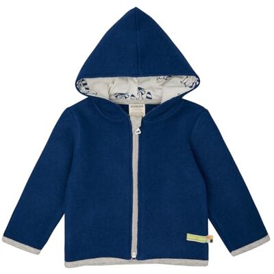 loud + proud unisex barn ullfleece med huva, GOTS certifierad fleecejacka, Ultraamarin, 74-80 loud + proud unisex barn ullfleece med huva, GOTS certifierad fleecejacka, Ultraamarin, 74-80