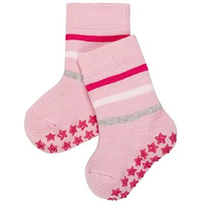 FALKE Unisex baby multi randiga toffelstrumpor bomull grå vit fler färger tjock varm mönstrad med tryckta silikonnubbar på sulorna för ett förbättrat grepp 1 par, Rosa Thulit 8663, 0-6 månader FALKE Unisex baby multi randiga toffelstrumpor bomull grå vit fler färger tjock varm mönstrad med tryckta silikonnubbar på sulorna för ett förbättrat grepp 1 par, Rosa Thulit 8663, 0-6 månader