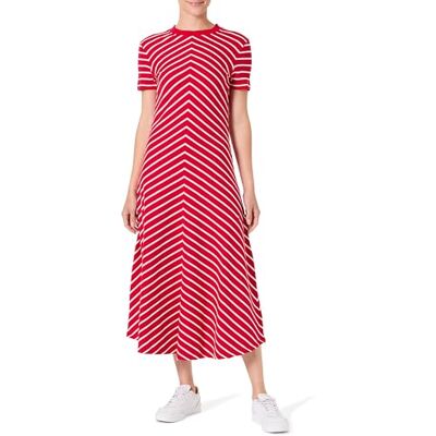 Tommy Hilfiger Dam MODERN F&F MIDI KLÄNNING WW0WW44547, röd, S, Röd (Primär röd/ecru Stp), S Tommy Hilfiger Dam MODERN F&F MIDI KLÄNNING WW0WW44547, röd, S, Röd (Primär röd/ecru Stp), S