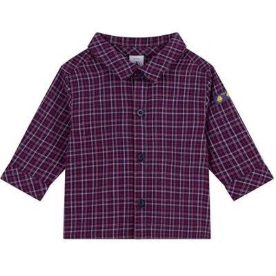Petit Bateau Babyskjorta rutig flanell, Rökning/Multico, 12 M�nader Petit Bateau Babyskjorta rutig flanell, Rökning/Multico, 12 M�nader