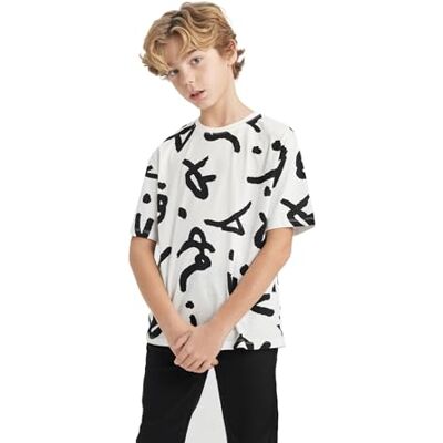 DeFacto T-shirt för pojkar, ecru, 7-8 år DeFacto T-shirt för pojkar, ecru, 7-8 år