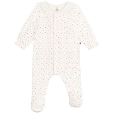 Petit Bateau Baby sammet pyjamas med hjärttryck krage Petit Bateau Baby sammet pyjamas med hjärttryck krage