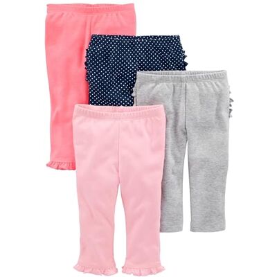 Simple Joys by Carter's Byxor (4) flickor, Marinblå prickar/grå/rosa/rosa korall, 3-6 mesi Simple Joys by Carter's Byxor (4) flickor, Marinblå prickar/grå/rosa/rosa korall, 3-6 mesi