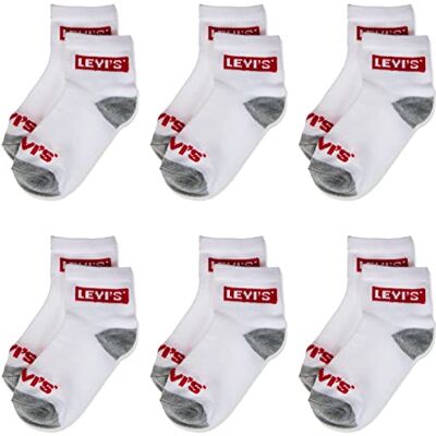 Levi's Unisex barn Lhn Box Tab Mid Cut 6-pack Bl0268 strumpbyxor, Vitt, 22 EU Levi's Unisex barn Lhn Box Tab Mid Cut 6-pack Bl0268 strumpbyxor, Vitt, 22 EU