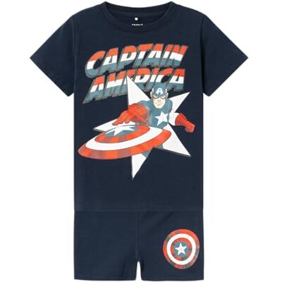 NAME IT Pojkar Nmmanderson Marvel Ss Nightset Mar pyjamas, blå, 92 cm NAME IT Pojkar Nmmanderson Marvel Ss Nightset Mar pyjamas, blå, 92 cm