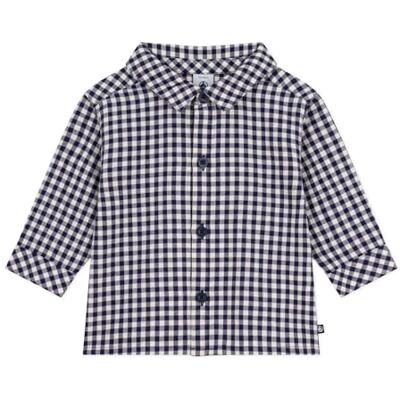Petit Bateau Babyskjorta rutig flanell, Kväll/mjölk, 3 �r Petit Bateau Babyskjorta rutig flanell, Kväll/mjölk, 3 �r