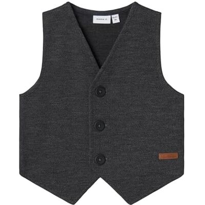 NAME IT Pojkar Nmmrobino Waistcoat Unb, Mörkgrå melange, 92 cm NAME IT Pojkar Nmmrobino Waistcoat Unb, Mörkgrå melange, 92 cm