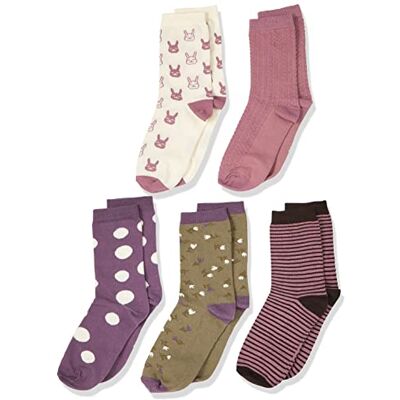 MINYMO Unisex barnstrumpor med mönster, Orkidé haze, 31-34 MINYMO Unisex barnstrumpor med mönster, Orkidé haze, 31-34