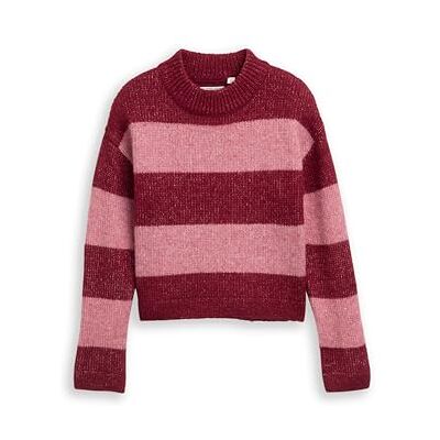 TOM TAILOR barn flickor tröja, 39109 – Bourgogne rosa block stripe, 128 TOM TAILOR barn flickor tröja, 39109 – Bourgogne rosa block stripe, 128