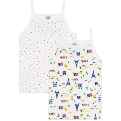 Petit Bateau Set med hängslen för barn i bomull med Paris-tryck, Variant 1, 8 �r Petit Bateau Set med hängslen för barn i bomull med Paris-tryck, Variant 1, 8 �r