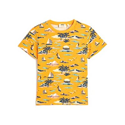 Koton Boys's kortärmad crew neck tryckt bomull T-shirt, Orange design (2 d0), 6-7 �r Koton Boys's kortärmad crew neck tryckt bomull T-shirt, Orange design (2 d0), 6-7 �r