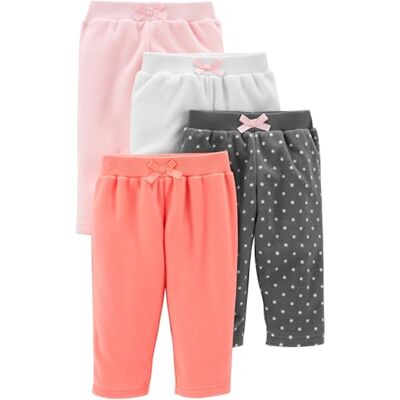 Simple Joys by Carter's Simple Joys av Carter's Baby-Girls 4-pack fleecebyxor vardagsbyxor, Rosa/marinprick/elfenben, Newborn Simple Joys by Carter's Simple Joys av Carter's Baby-Girls 4-pack fleecebyxor vardagsbyxor, Rosa/marinprick/elfenben, Newborn