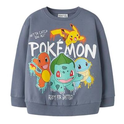 NAME IT Nmmnoa Pokemon Nreg Sweat Bru Sky, Flintad sten, 110 NAME IT Nmmnoa Pokemon Nreg Sweat Bru Sky, Flintad sten, 110