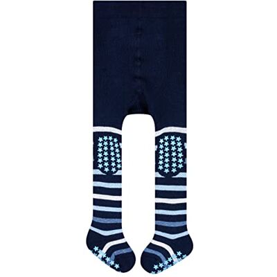 FALKE Unisex baby flerfärgade strumpbyxor andas hållbar bomull halkfria noppor på sula och knän, bekväm plysch, hudvänlig platt söm mot tryckmärken, 1 styck, Blå (Marine 6120), 62-68 FALKE Unisex baby flerfärgade strumpbyxor andas hållbar bomull halkfria noppor på sula och knän, bekväm plysch, hudvänlig platt söm mot tryckmärken, 1 styck, Blå (Marine 6120), 62-68
