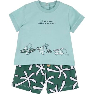 Chicco T-shirt och shorts, Medium grön, 6 månader Chicco T-shirt och shorts, Medium grön, 6 månader
