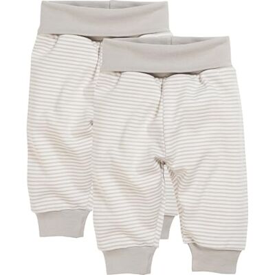 Playshoes Baby pumpbyxor joggingbyxor 2-pack, Ringel natur, 50 Playshoes Baby pumpbyxor joggingbyxor 2-pack, Ringel natur, 50