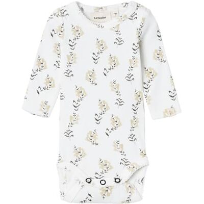 NAME IT Baby flicka Nbfgavo Ls Slim Body Lil Noos långärmad body, Kokosmjölk/detalj: gul blomma, 80 NAME IT Baby flicka Nbfgavo Ls Slim Body Lil Noos långärmad body, Kokosmjölk/detalj: gul blomma, 80
