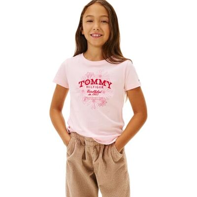 Tommy Hilfiger Tommy Tommy Flock Flower T-tröja SS KG0KG09257 S/S t-shirt, rosa (hertiginna rosa) 3 år, Rosa (hertiginna rosa), 3 år Tommy Hilfiger Tommy Tommy Flock Flower T-tröja SS KG0KG09257 S/S t-shirt, rosa (hertiginna rosa) 3 år, Rosa (hertiginna rosa), 3 år