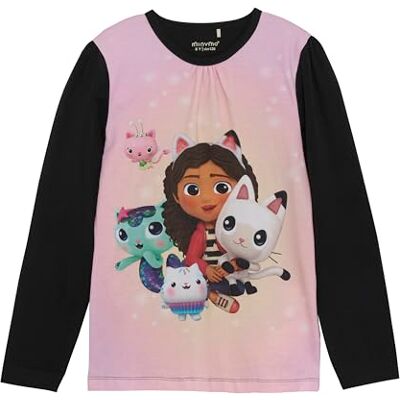 MINYMO Flicka långärmad t-shirt med Gabby´S Dollhouse tryck, Sko med kran MINYMO Flicka långärmad t-shirt med Gabby´S Dollhouse tryck, Sko med kran