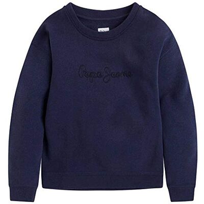 Pepe Jeans Sweatshirt för flickor med crew neck, Blå (marinblå 595), 2-3 År Pepe Jeans Sweatshirt för flickor med crew neck, Blå (marinblå 595), 2-3 År