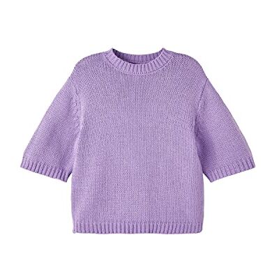NAME IT Girl's NKFBALAO 2/4 SL stickad topp, Sand Verbena, 134/140, sand verbena, 134/140 cm NAME IT Girl's NKFBALAO 2/4 SL stickad topp, Sand Verbena, 134/140, sand verbena, 134/140 cm