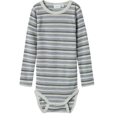 NAME IT Pojkar Nmmwomi ull/modal Ls body långärmad body, grå, 86, GRÅ, 86 NAME IT Pojkar Nmmwomi ull/modal Ls body långärmad body, grå, 86, GRÅ, 86
