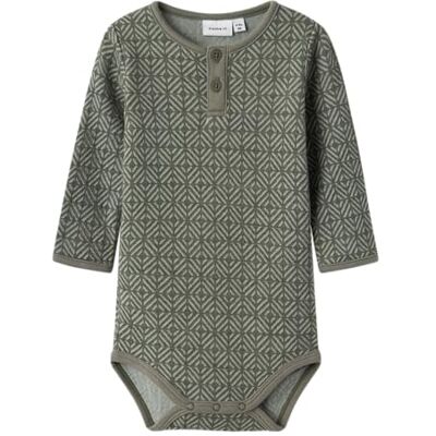 NAME IT Baby pojkar Nbmwupsus ull/Cot Ls body långärmad body, Grön, 56 NAME IT Baby pojkar Nbmwupsus ull/Cot Ls body långärmad body, Grön, 56