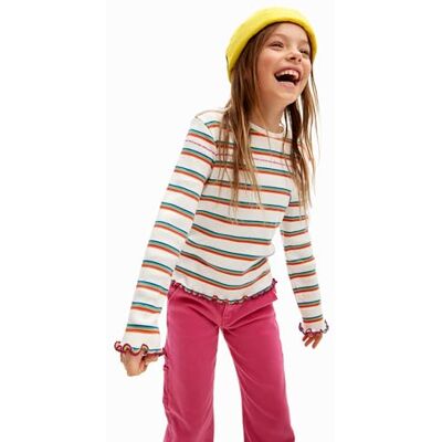 Desigual flicka stickad långärmad T-shirt, Vit, 10 år Desigual flicka stickad långärmad T-shirt, Vit, 10 år