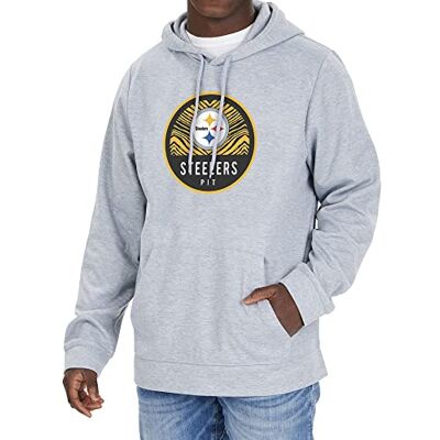 Zubaz NFL Pittsburgh Steelers herrlag grafisk grå huvtröja, grå, Large Zubaz NFL Pittsburgh Steelers herrlag grafisk grå huvtröja, grå, Large