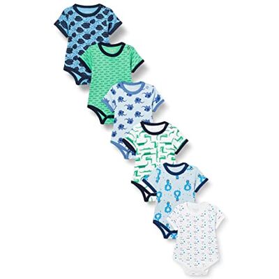 Care Unisex baby bodysuit (6-pack), 6-pack ljusblå (770), 50 cm Care Unisex baby bodysuit (6-pack), 6-pack ljusblå (770), 50 cm