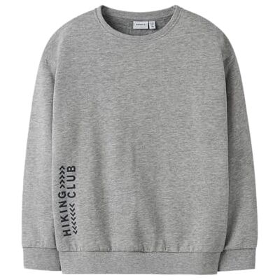 NAME IT Nkmorville Ls RLX Sweat Bru Box, Grå melange, 122-128 NAME IT Nkmorville Ls RLX Sweat Bru Box, Grå melange, 122-128