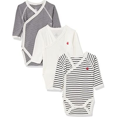 Petit Bateau unisex baby långärmad body för nyfödda (förpackning med 3), Variant 1, 0-3 månader Petit Bateau unisex baby långärmad body för nyfödda (förpackning med 3), Variant 1, 0-3 månader