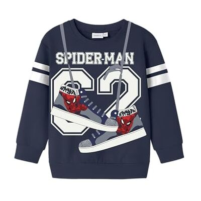 NAME IT Namn IT Nmmadam Spider Nreg Sweat Bru Mar, Blåtryck, 92 NAME IT Namn IT Nmmadam Spider Nreg Sweat Bru Mar, Blåtryck, 92