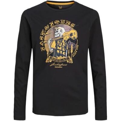 JACK&JONES JUNIOR Jjskull Rock Tee Ls Crew Neck Jnr långärmad tröja, Vit/tryck: stor, 128 JACK&JONES JUNIOR Jjskull Rock Tee Ls Crew Neck Jnr långärmad tröja, Vit/tryck: stor, 128