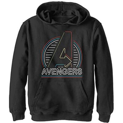 Marvel Unisex barn Neon Avengers huvtröja, svart, S Marvel Unisex barn Neon Avengers huvtröja, svart, S