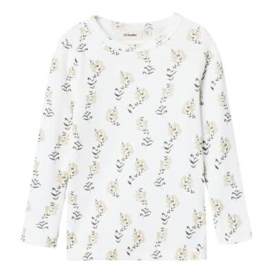 NAME IT Namn IT flicka Nmfgavo Ls Slim Top Lil Noos långärmad tröja, Kokosmjölk/ape: gul blomma, 122-128 NAME IT Namn IT flicka Nmfgavo Ls Slim Top Lil Noos långärmad tröja, Kokosmjölk/ape: gul blomma, 122-128