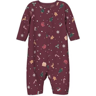 NAME IT Nbnvismas Ls Nightsuit, Burgund, 80 NAME IT Nbnvismas Ls Nightsuit, Burgund, 80