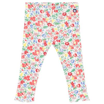 Petit Bateau Blommig tryckt bomull babyleggings, 3 månader, marshmallow/multico Petit Bateau Blommig tryckt bomull babyleggings, 3 månader, marshmallow/multico