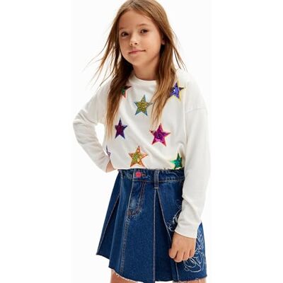 Desigual flicka stickad kortärmad T-shirt, Vit, 10 år Desigual flicka stickad kortärmad T-shirt, Vit, 10 år