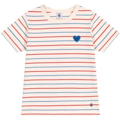 Petit Bateau Kortärmad t-shirt för flickor, Ecru/Multico, 3 �r Petit Bateau Kortärmad t-shirt för flickor, Ecru/Multico, 3 �r