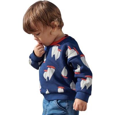 Petit Bateau Sweatshirt för pojkar, Blå/flerfärgad, 24 mesi Petit Bateau Sweatshirt för pojkar, Blå/flerfärgad, 24 mesi